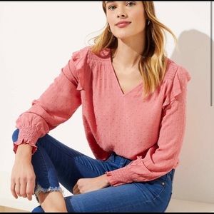 LOFT Ann Taylor Swiss dot blouse